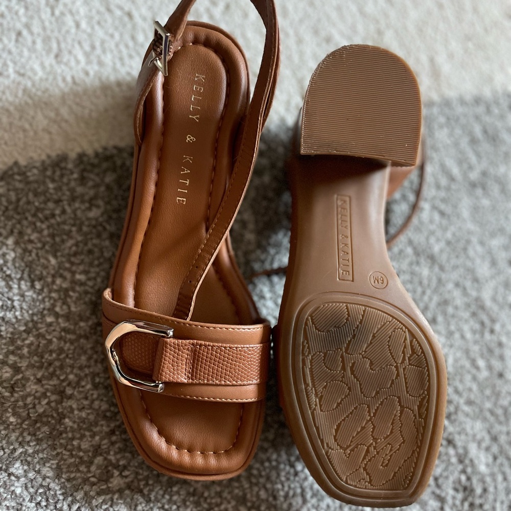 Kelly & Katie Tan Sandals with Buckle